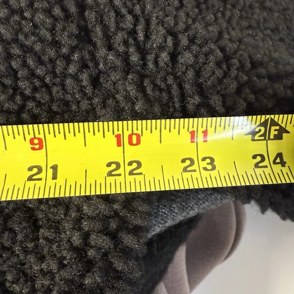 Athleta‎ Recovery Cozy Snap Front Sweatshirt Women's Medium Black Sherpa